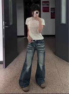 Dark blue baggy jeans shop