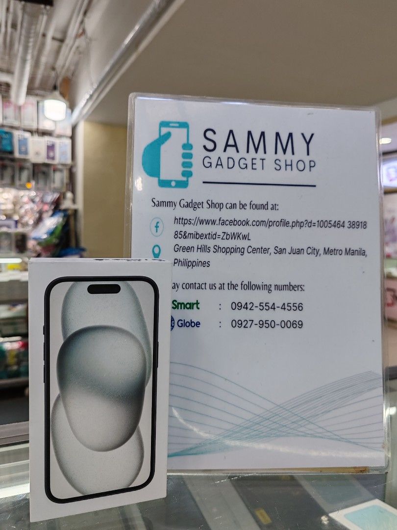 Iphone 15 128 dual sim (Category: iPhone 15 Series) located in Quezon City. Submitted by ronalynac40976 (Listing ID 1319592696, Image 3). Description: Iphone 15 128 brandnew Sealed china variant Physical store: greenhills shopping center, San Juan metro Manila *Located @ Aquarium area stall# Y-18 look for rona.