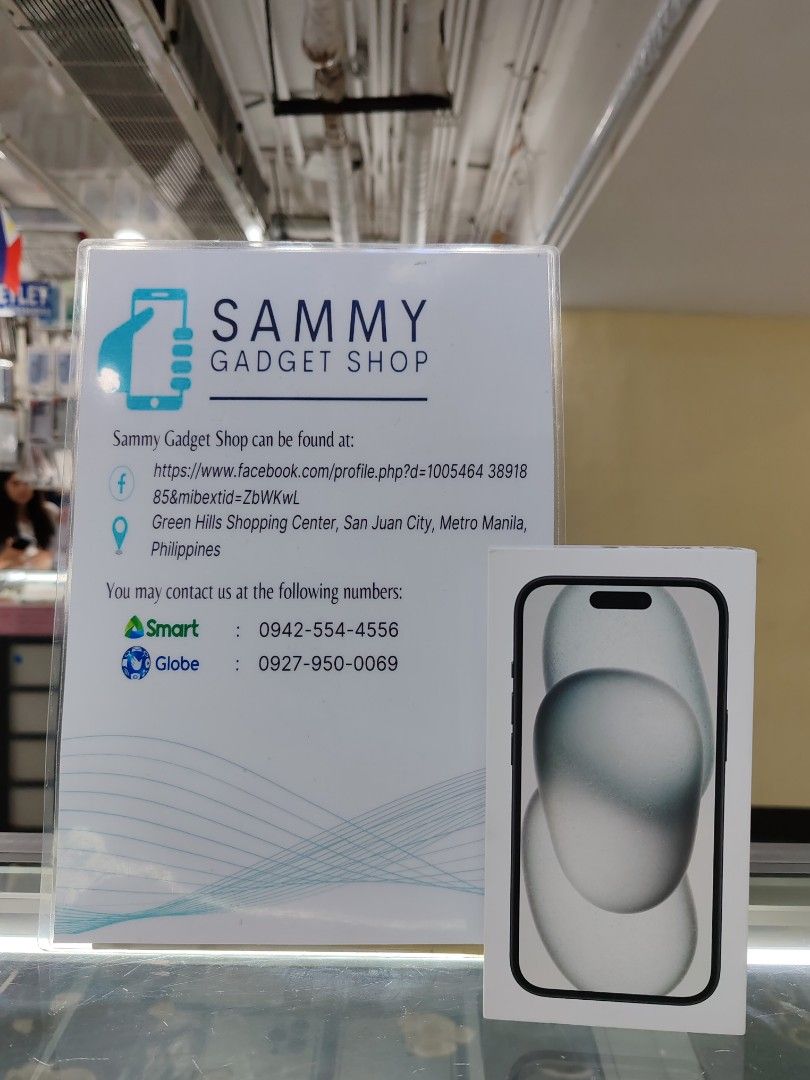Iphone 15 128 dual sim (Category: iPhone 15 Series) located in Quezon City. Submitted by ronalynac40976 (Listing ID 1319592696, Image 1). Description: Iphone 15 128 brandnew Sealed china variant Physical store: greenhills shopping center, San Juan metro Manila *Located @ Aquarium area stall# Y-18 look for rona.