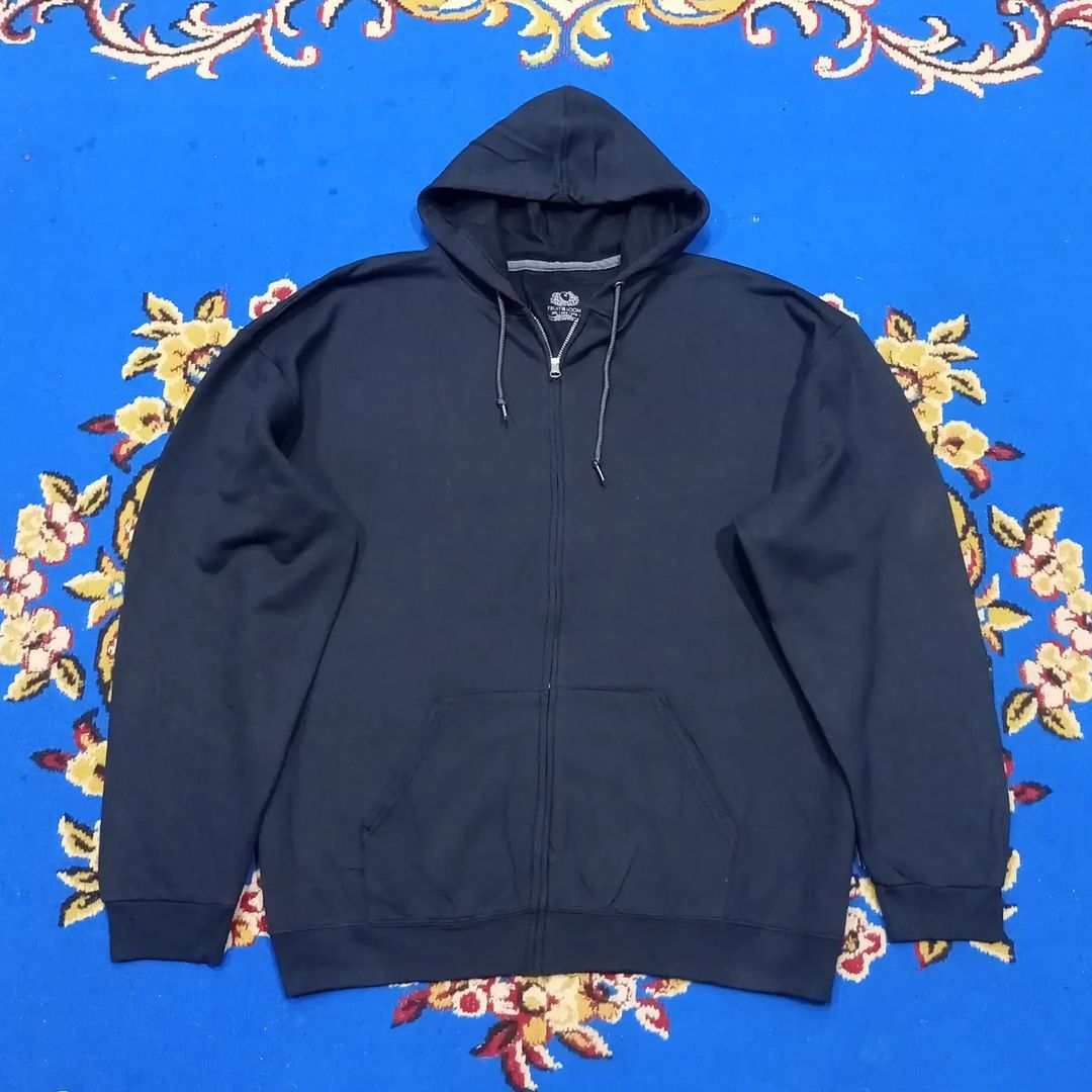 Jaket zip hoodie FRUIT OF THE LOOM size XXXL jumbo pria casual murah bagus