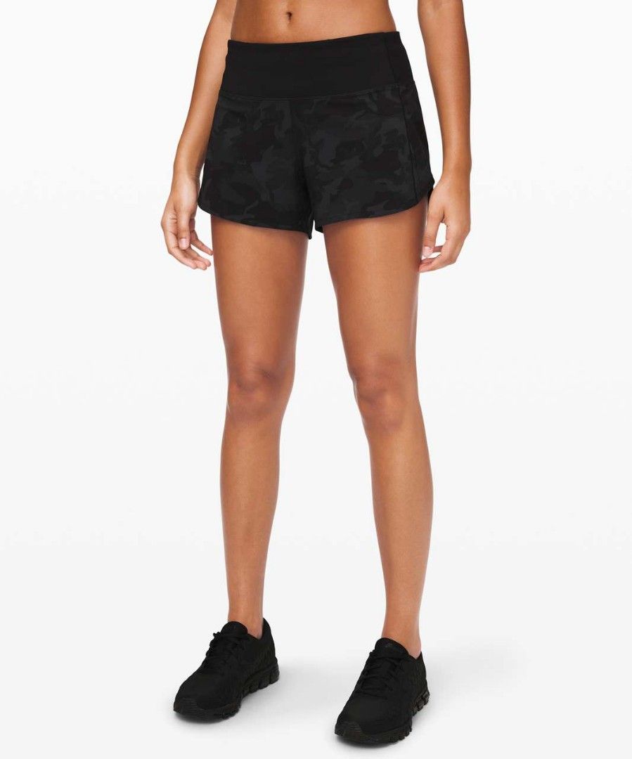 Lululemon Speed Up Shorts Long 4 Incognito Camo Multi Grey Black Size 4 Women s Fashion Activewear on Carousell