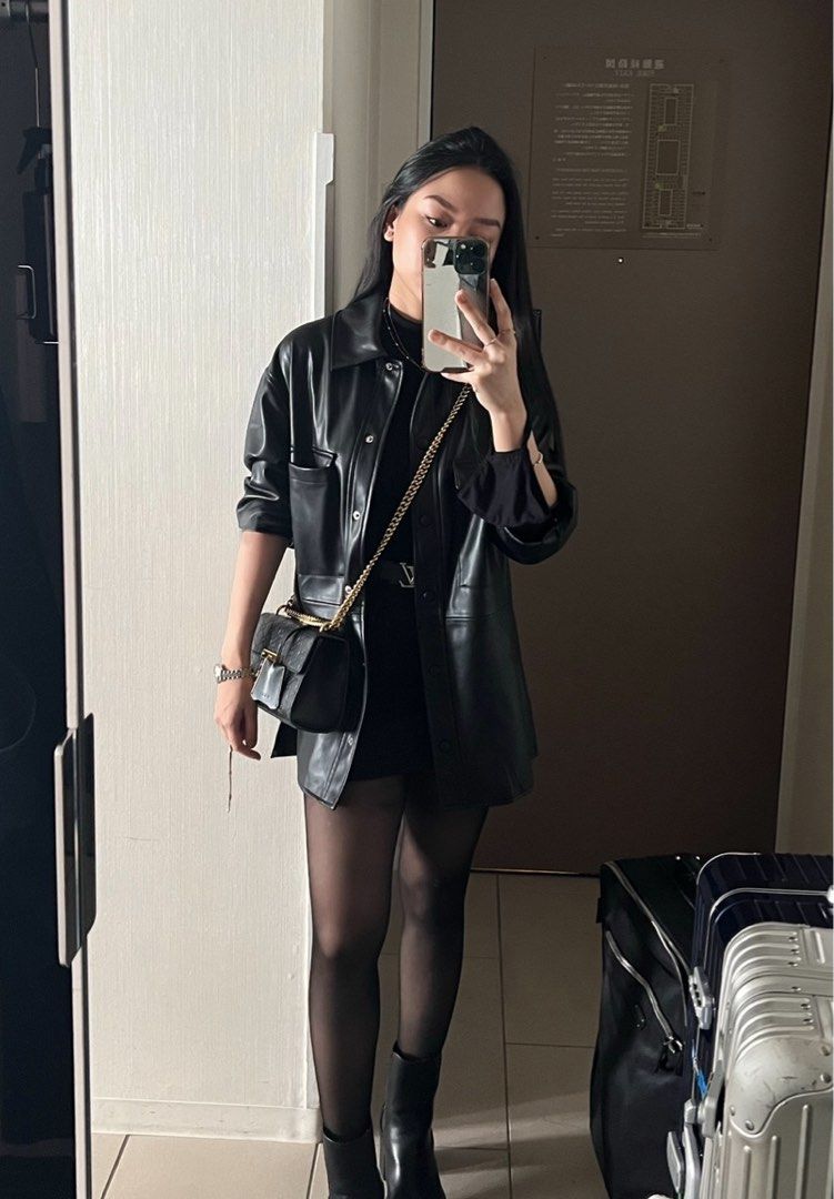 Mango Oversized Leather Overshirt/Jacket (Category: Coats, Jackets and Outerwear) located in Paranaque City. Submitted by cloudcloset01 (Listing ID 1319566294, Image 3). Description: Love this! Took good care of this. Orig price was PHP 3,995 Can fit XXS-M. It’s oversized Rfs: I have too many leather jackets .