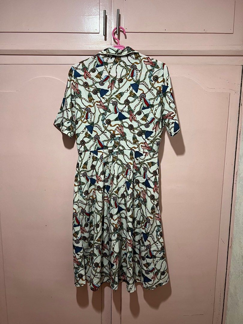 Mango Printed Shirt Dress (Size L) (Category: Dresses) located in Mandaluyong City. Submitted by jwl97 (Listing ID 1319621364, Image 2). Description: - Mango - Size L - Used - RFS: Need funds - MOP: GCash, UnionBank - MOD: Grab, Lalamove, Angkas, Joyride - Meet ups within Makati CBD on Tuesdays/Wednesdays.