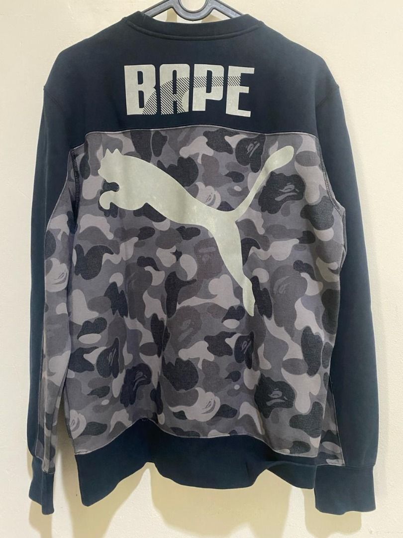 PUMA x BAPE REFLECTIVE BLACK CAMO CREWNECK SWEATSHIRT SWEATER RARE ITEM NOT SUPREME MASTERMIND NEIGHBORHOOD Fesyen Pria Pakaian Baju Luaran di Carousell