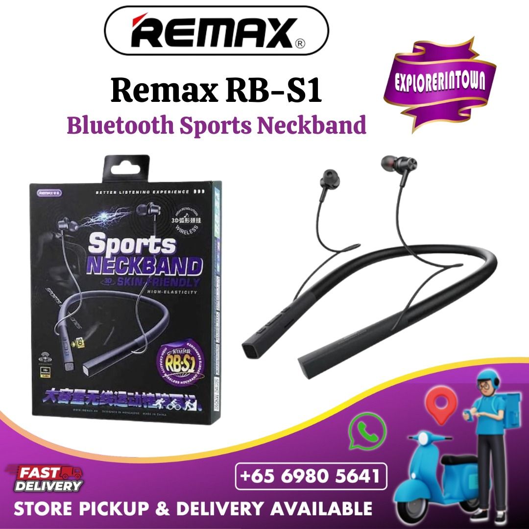 Remax RB-S1 Wireless Earphone Sports Neckband, Audio, Earphones on