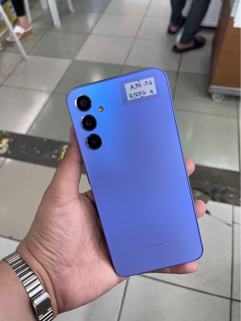 SAMSUNG A34 5G (Category: Samsung) located in Manila. Submitted by farhanadau39938 (Listing ID 1319603048, Image 1). Description: SAMSUNG A34 5G *8/256GB *NTC APPROVED *SUBRANG KINIS *GOOD AS NEW *MAY PLASTIC PA SA GILID *LEGIT / ORIGINAL *NO ISSUE *NO REPAIR HISTORY INCLUSION case Tempered glass Charger “Direct nalang po kayo sa page ko AMRON GADGET HUB or sa facebook ko HANNAH AMRON kasi minsan hindi aku agad agad maka reply! SALAMAT.🤍.