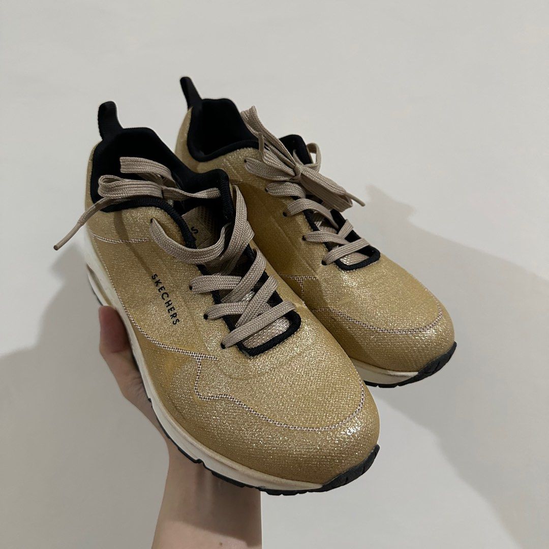 Skechers UNO Sneakers Wanita Champagne Diamond Glitter