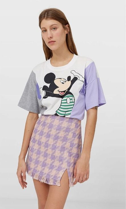 Stradivarius tweed mini skirt cheap