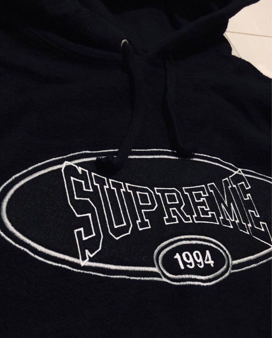 Supreme Reverse Fleece Hooded Sweatshirt SS18 Black hoodie Carousell