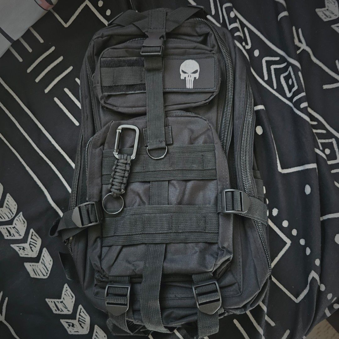 Tactical Bag Backpack 20 Liters Day Bag (Category: Backpacks) located in Quezon City. Submitted by Tics.Tacs.Toys (Listing ID 1319694945, Image 1). Description: black w free punisher patch and paracord keychain Location Commonwealth QC MOP GCash, BDO, BPI MOD Lalamove, JNT, Shapi Checkout EfB Northern Legends Hobby Shop Shapi Northern Legends Hobby Shop Zero 917 159 two 7 1 5 po.