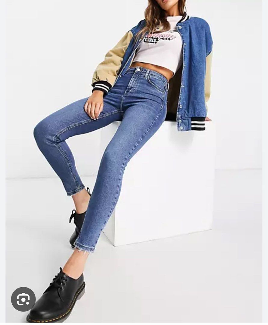 Mid blue raw hem jamie jeans shop