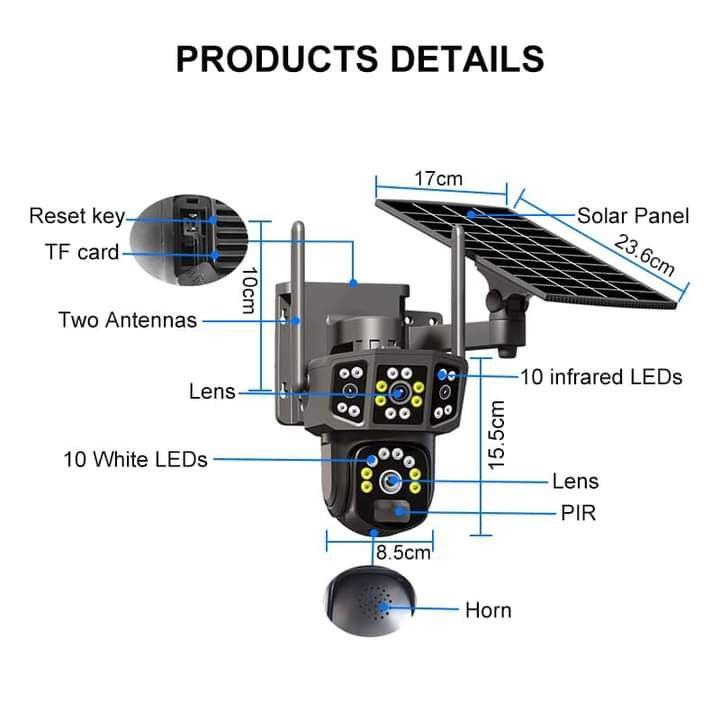 v380 pro 4g (Category: Security Systems & CCTV Cameras) located in Manila. Submitted by saguittarian06 (Listing ID 1319528674, Image 2). Description: V380 pro 4G /WiFi SIM Card Outdoor Waterproof 8MP Solar CCTV Camera Wireless WiFi Dual Lens CCTV Connect Cellphone 2lens T22 2500 T06 2300 2 lens Wifi p6A 2600 2 lens 4G P6A 2800 3 lens Wifi P3 2600 3 lens P3 4G 2750.