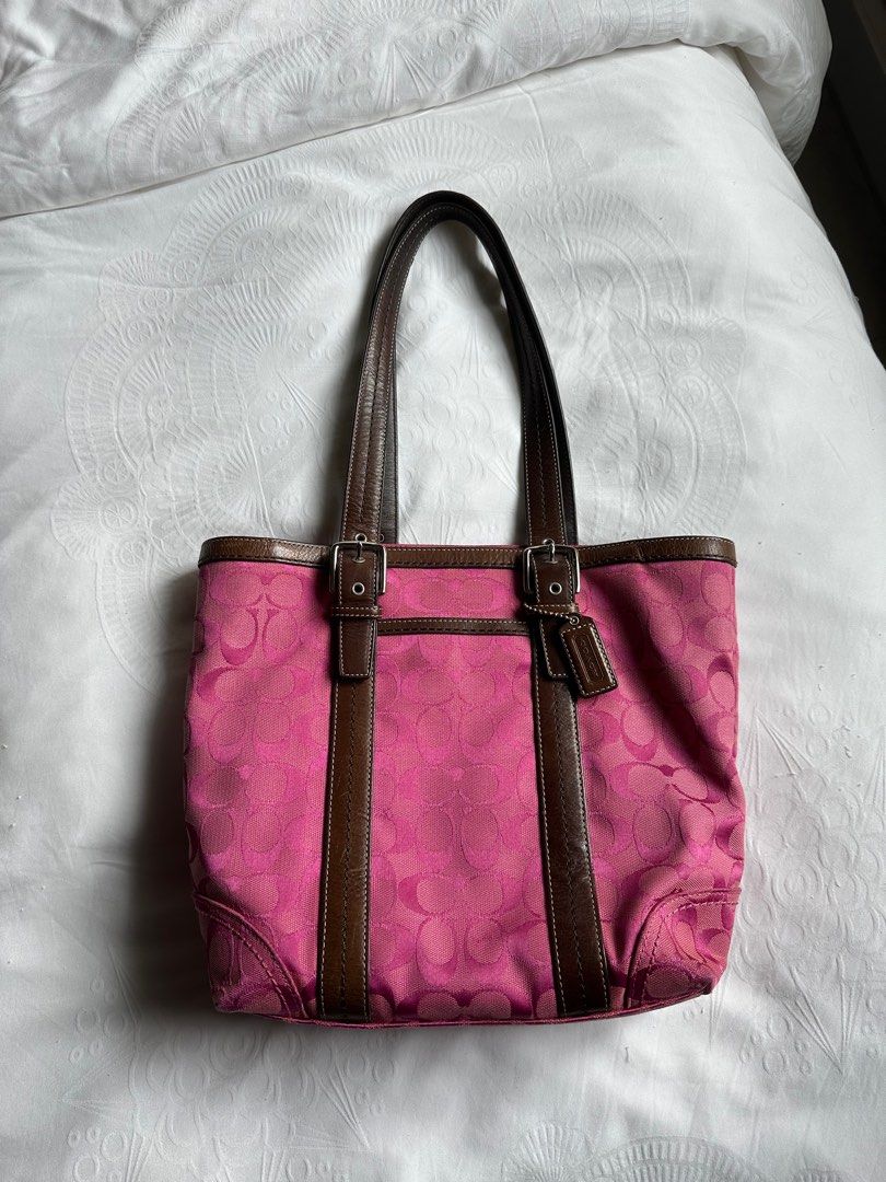 Hot pink coach tote shop