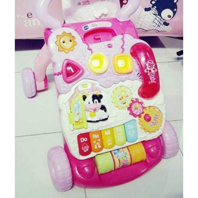 Vtech Push Walker (Category: Infant Playtime) located in Quezon City. Submitted by donnalu1215 (Listing ID 1319520857, Image 1). Description: For babies 1-2yrs old Has flaw which is loosened wire for lights and sounds but can be fixed.