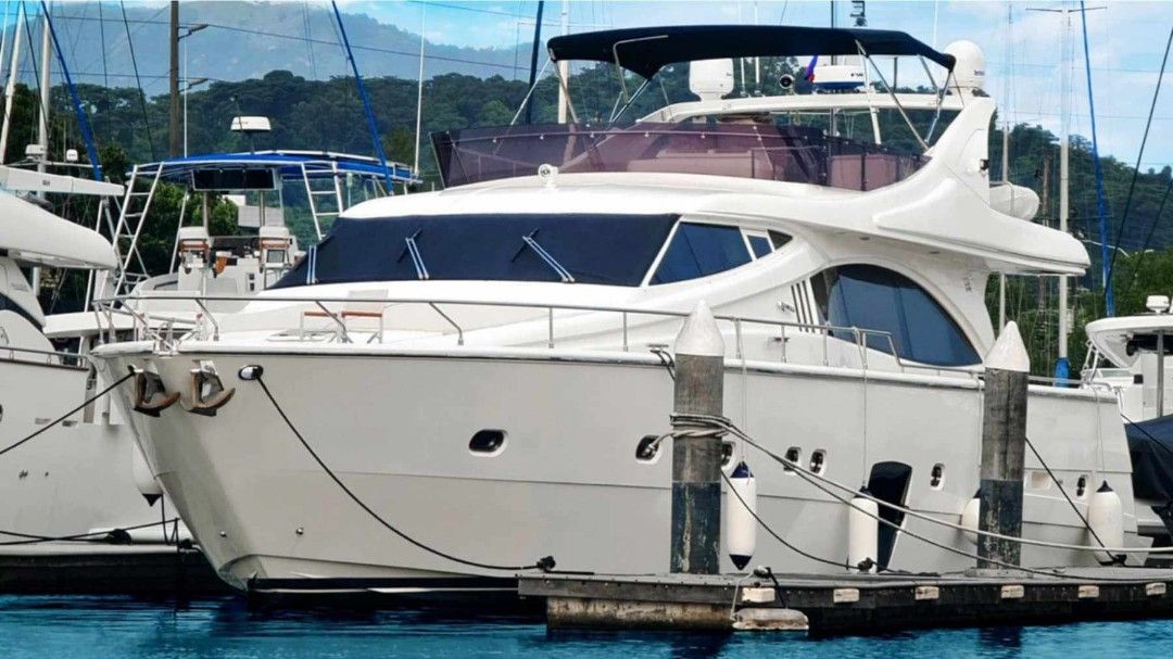 2008 Ferretti 731 (Category: Boats and Aircrafts) located in Quezon City. Submitted by p1motors (Listing ID 1319775489, Image 2). Description: 2008 Ferretti 731 Price 1.750m USD Dollar Call 09955482021 Dimensions: • Length: 22.68m • Beam: 5.95m • Draft: 1.83m Equipment: • Anti Rolling Gyro Mitsubishi (2) MSM-2000 and MSM-4000 • Bow thruster (20HP) • Bimini top (electrohydraulic) • Third control station in cockpit Salon: • 2 sofas and 2 armchairs 