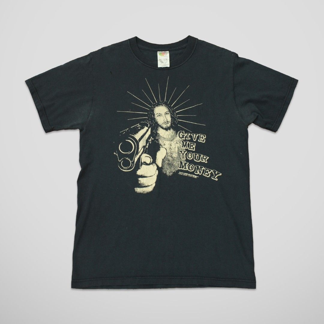 90s FOTL Jesus Graphic Tee (Category: Tshirts & Polo Shirts ) located in San Juan City. Submitted by linvs (Listing ID 1319779439, Image 1). Description: Length: 24 inches Width: 17.5 inches Sleeve: 7 inches Issue: Stains MOP: GCash Shipping Method: Lalamove, GGX.