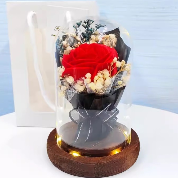🌹 Premium Fairy Dome Eternal Preserved Rose Dome Glass Encased LED