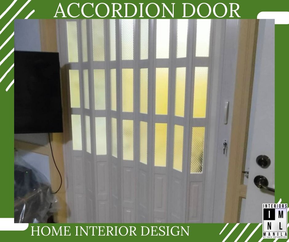 ACCORDION DOOR FOR YOU! (Category: Locks, Doors & Gates) located in Manila. Submitted by deza.interiorsmanila (Listing ID 1319779066, Image 1). Description: High Quality Affordable Accordion Door ✔️High Quality Accordion Doors ✔️Hard PVC ✔️Space Saving ✔️Home Partitions ✔️Folding Door ✔️Direct from Supplier ✔️Hassle Free Two types of Door ~REGULAR DOOR ~FRENCH DOOR (with acrylic glass) We provide OCULAR INSPECTION. List of Products: * Window Blin