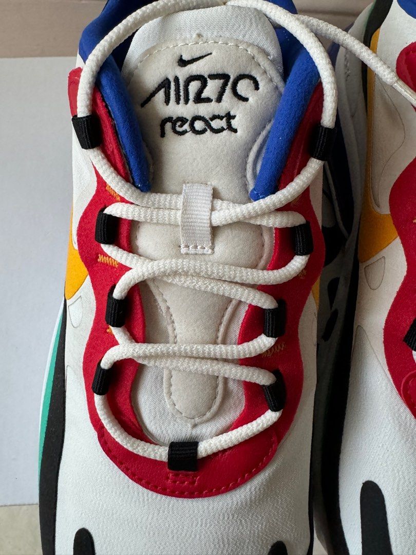 Air Max 270 React Bauhaus (Category: Sneakers) located in Pasig City. Submitted by littlebarbie (Listing ID 1319830442, Image 3). Description: Air Max 270 React Bauhaus Colorway: Phantom/University Gold-University Red-Black-Kinetic Green-Hyper Royal Size (US): 8.5 Men’s Brand new With box Authentic On hand Actual photos Price is negotiable RFS: Initially bought for collection purposes. Selling to make closet space..
