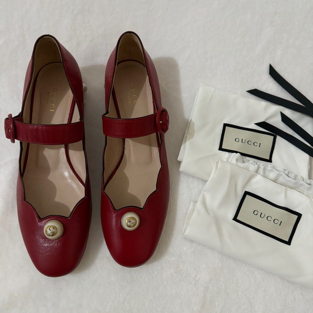 Authentic Gucci Red Mary Jane Shoes