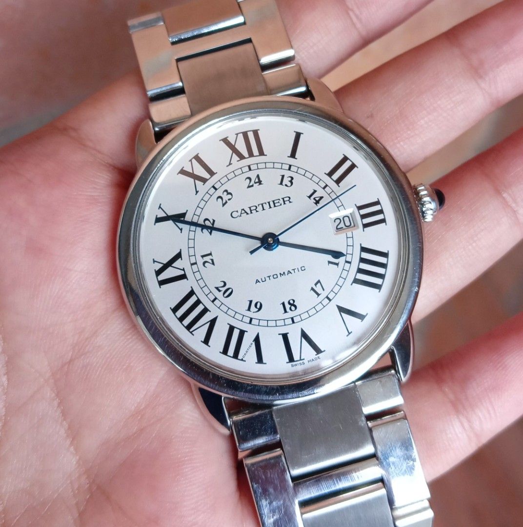 Cartier Ronde de Cartier Ref. 3517 Roman Indices XL Date Swiss Made Wristwatch Men s Fashion Watches Accessories Watches on Carousell