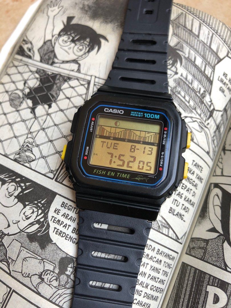 Casio FT 100W fish en time marlin vintage 1989 Japan, Fesyen