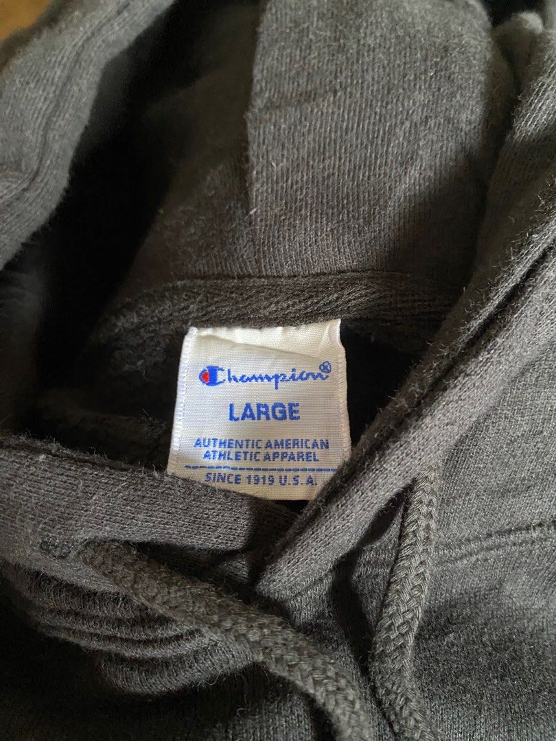 Champion Script Hoodie (Category: Hoodies) located in Davao. Submitted by john661 (Listing ID 1319755355, Image 3). Description: Champion Script Hoodie Excellent Condition No issue Dimes 21x26.