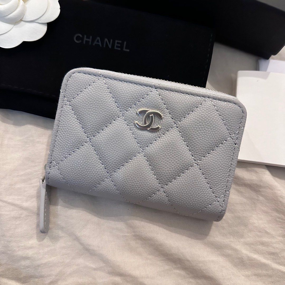 Chanel Zipped Cardholder (Category: Luxury Bags & Wallets) located in Manila. Submitted by closet.detash (Listing ID 1319815655, Image 2). Description: • Rare Gray Chanel Zippy GHW • Brandnew unused just stored and Authentic • Series 31 • Still with plastic seal on cc hardware • comes with Paperbag, Dustbag, Authenticity Card .