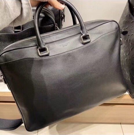 Mens leather briefcase coach on sale