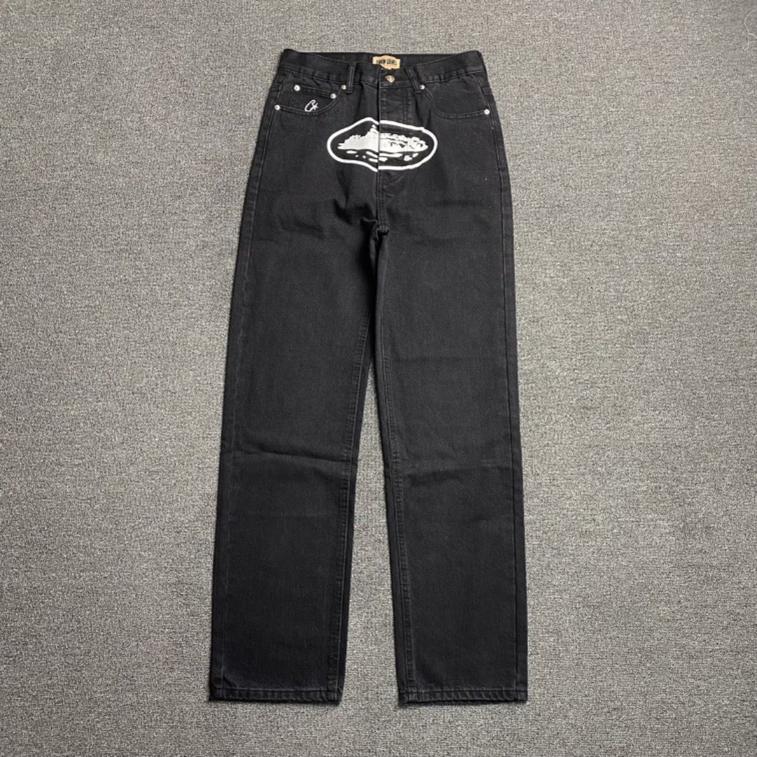 Corteiz Alcatraz Baggy Jeans - Black