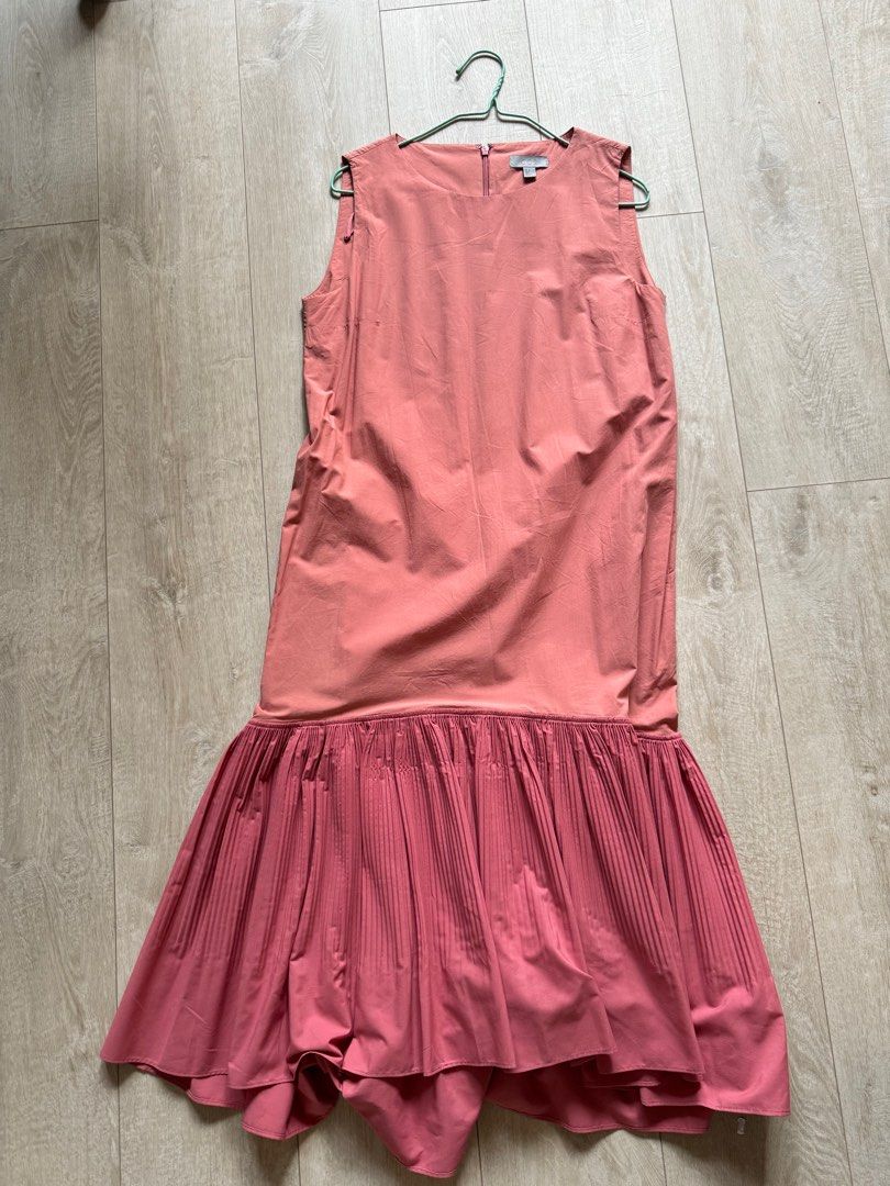 open lace back dress cos Pink Knitted Maxi Tube Dress UK S