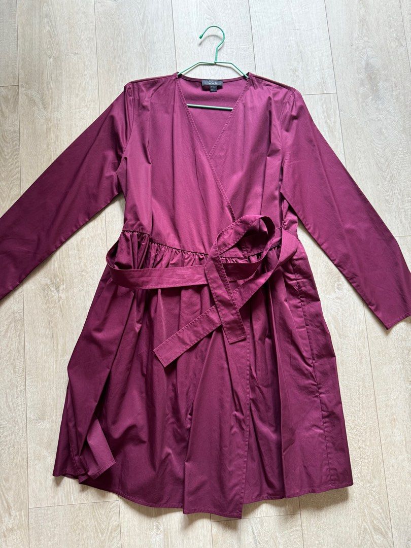 Cos burgundy dress clearance