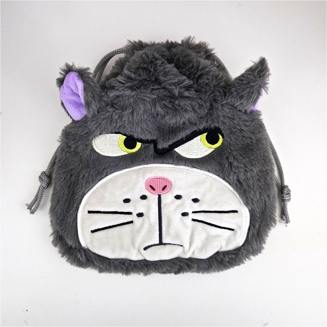 Disney Cinderella Lucifer Wicked Black Cat Velvet Drawstring Bag