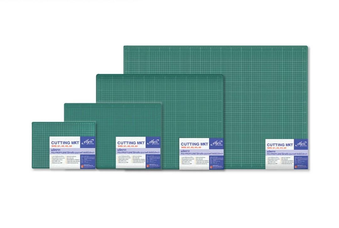 Elfen Cutting Mat | Arts & Crafts (Category: Craft Supplies & Tools) located in Mandaluyong City. Submitted by moonamor (Listing ID 1292899142, Image 1). Description: Elfen Cutting Mat Manufactured with environment-friendly Polypropylene (PP) Non-toxic Self-healing technology Non-slip surface A4 = 185 pesos A3 = 350 pesos A2 = 670 pesos.
