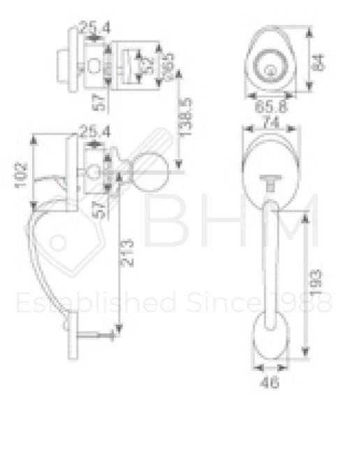 HDB Main Door Lock Handle Set439512930556979201