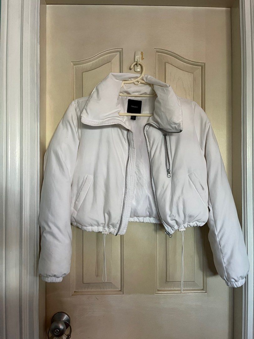 Forever 21 white puffer jacket new arrivals