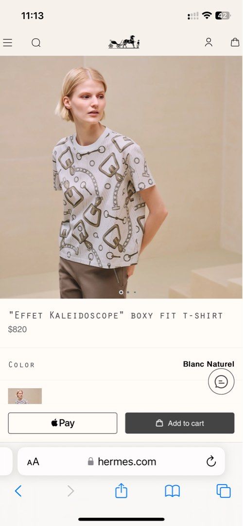 HERMES Tシャツ ★関税込 \"Effet Kaleidoscope\" micro t-shirt Hermes Effet Kaleidoscope Micro t-shirt 40 | The Luxury Flavor
