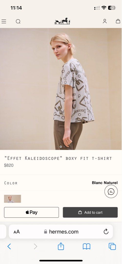 HERMES Tシャツ ★関税込 \"Effet Kaleidoscope\" micro t-shirt effet-kaleidoscope-micro-t-