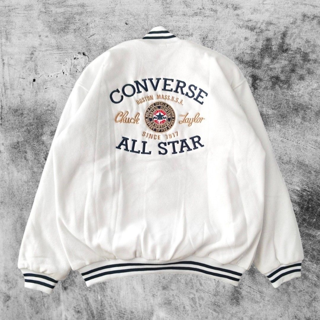 Jaket Varsity Converse All Star Chuck Taylor Zipper Putih
