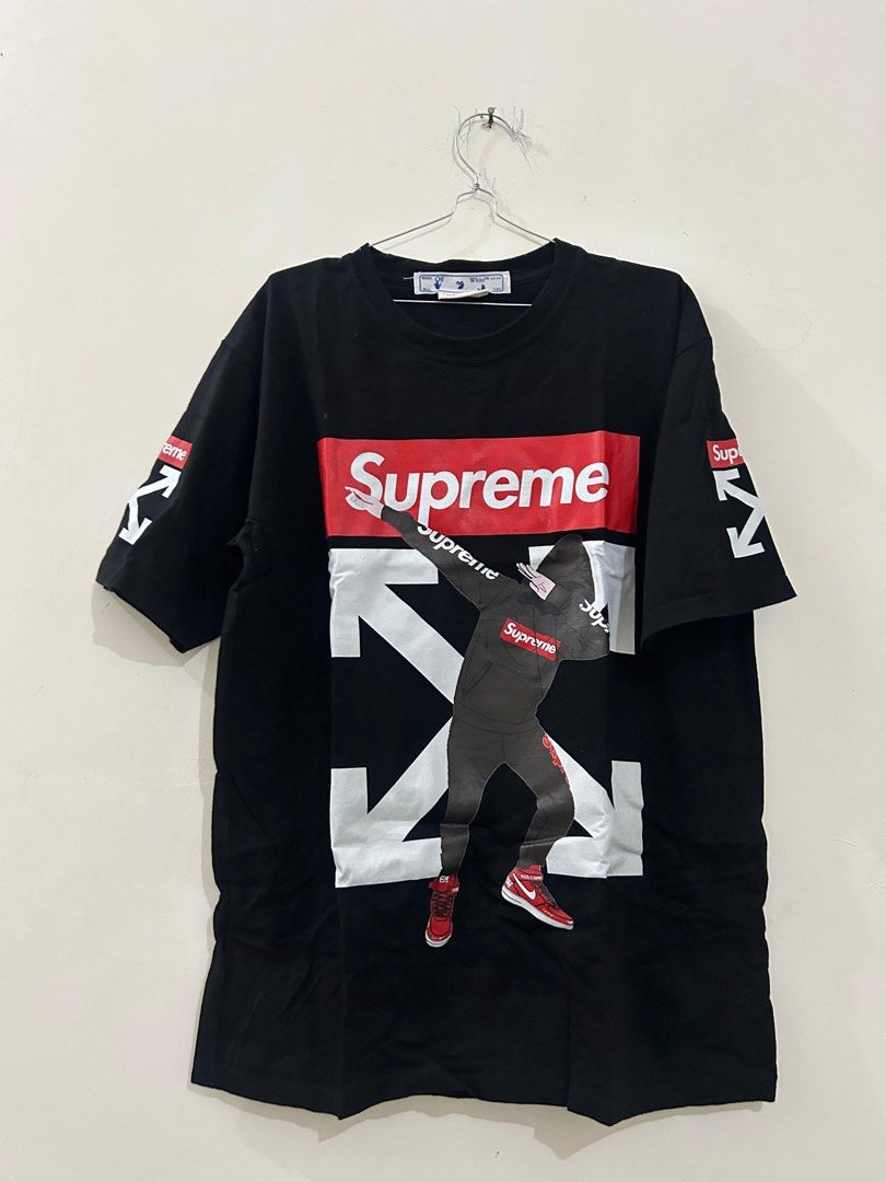 Kaos t shirt ow off white x supreme like new