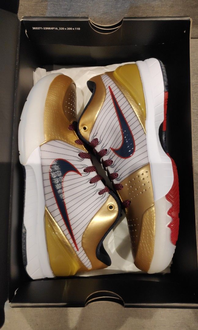 Kobe Protro 4 Olympic Gold Medal Size 7 US Men (Category: Sneakers) located in Manila. Submitted by marky-mark (Listing ID 1319880418, Image 1). Description: Kobe Protro 4 Olympic Gold Medal 2024 Size 7 US Men.