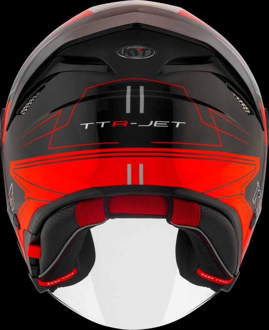 KYT TTR JET LED BLACK RED HELMET, Motorcycles, Motorcycle