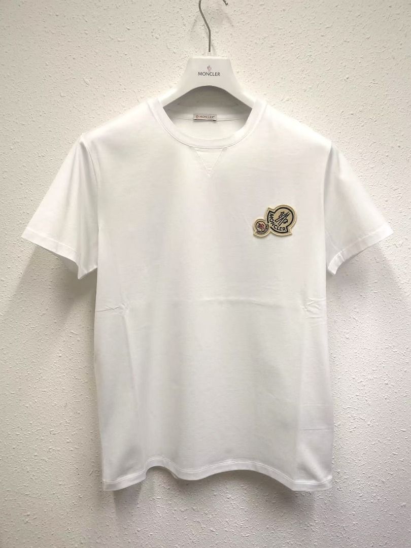 Moncler Logo Patch T Shirt for Men in White 8C00025 8390Y 001 Size S M L Carousell