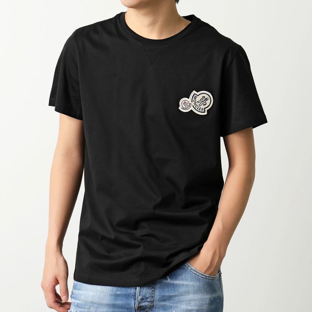 Moncler t shirt double logo new arrivals