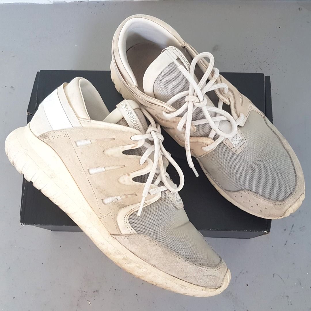 Original Adidas Designer Sneakers US 11.5 UK 11 EUR 46 ADIDAS Tubular Nova Vintage White Model Grey Off White Leather Shoes Timeless Classic