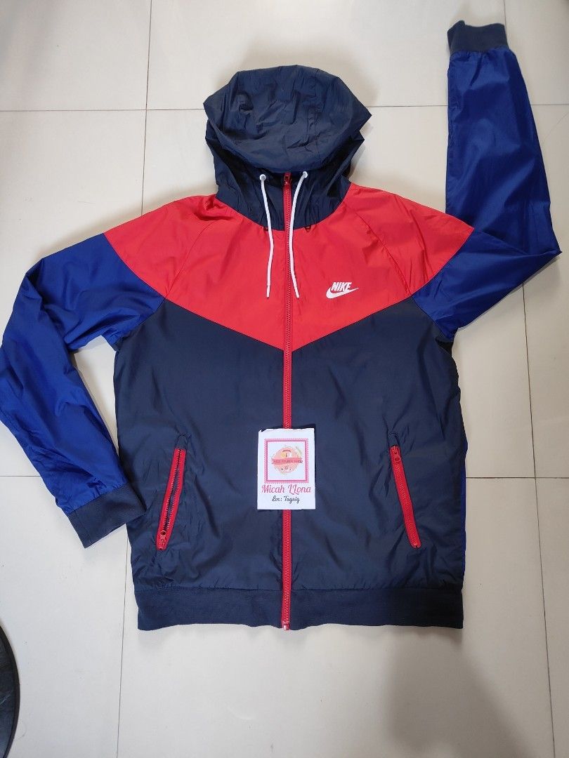 Nike windrunner jacket obsidian & university red new arrivals