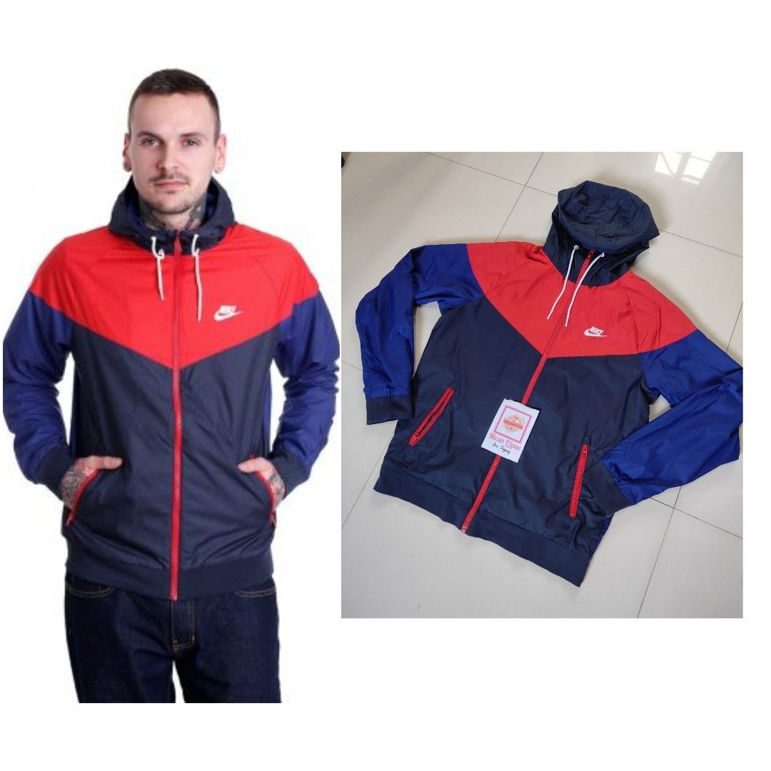 Nike windrunner jacket obsidian & university red store
