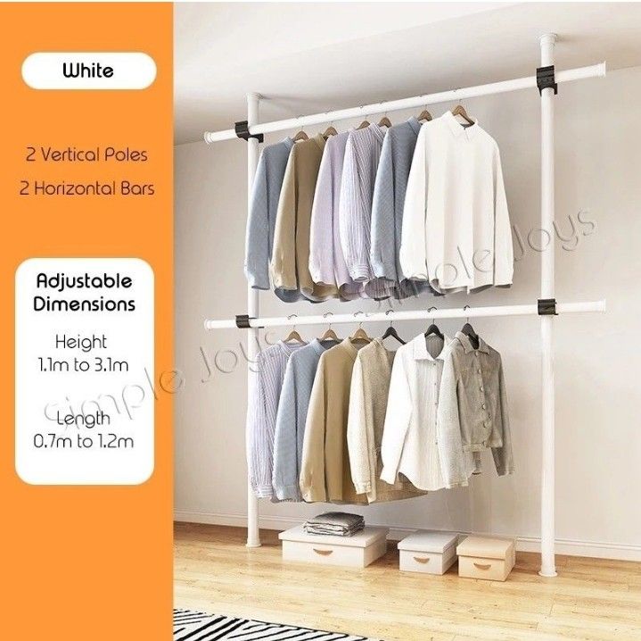 Floor to ceiling clothes hanger clearance