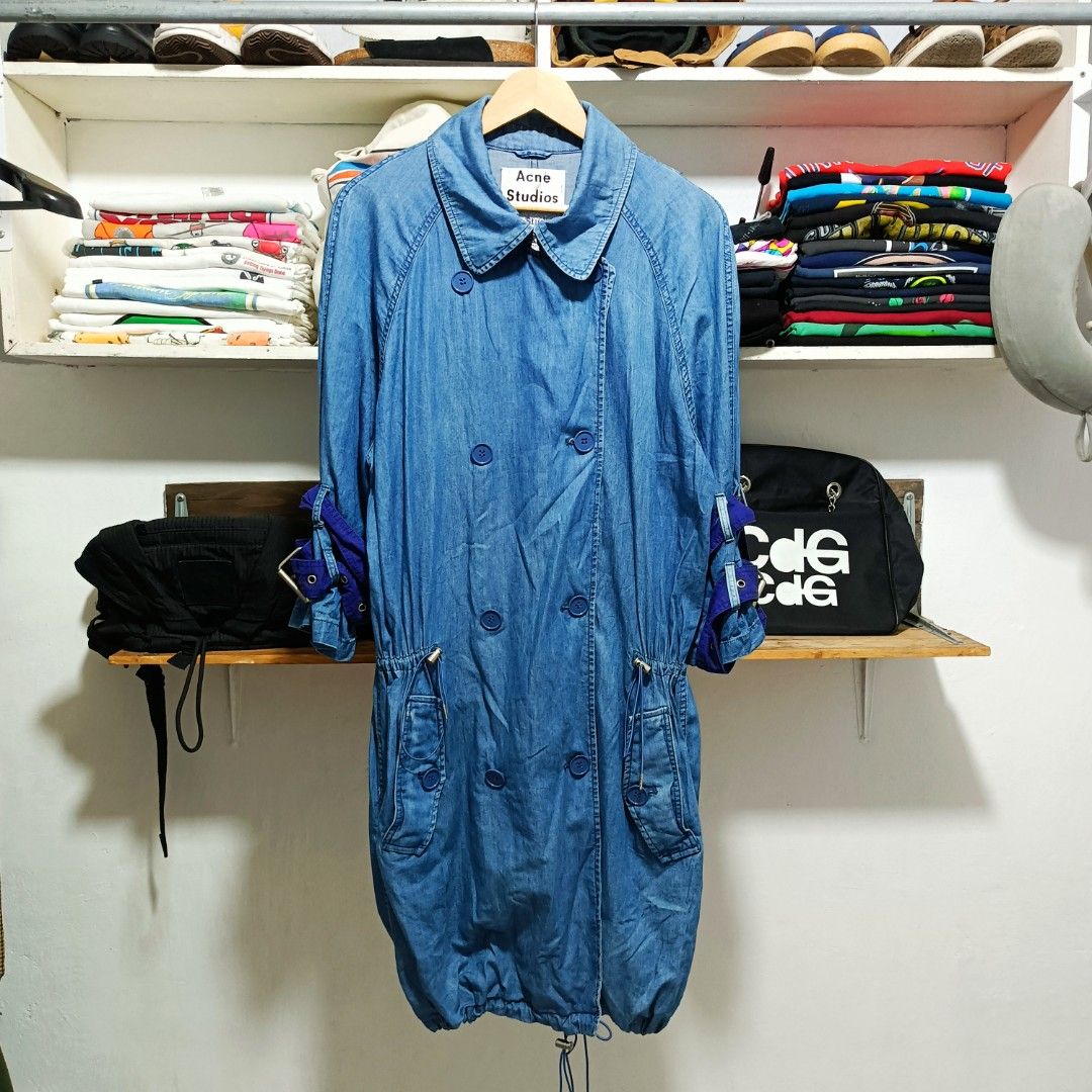 ACNE STUDIOS JULES INDIGO PSS14 LONG DENIM COAT 🇮🇹, Luxury, Apparel on  Carousell