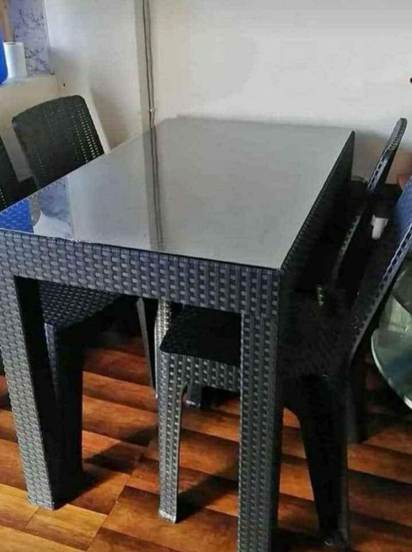 Rattan table and chairs plastic rattan 🐝 (Category: Tables & Sets) located in Manila. Submitted by katttt214 (Listing ID 1319730219, Image 2). Description: Plastic Rattan ‼️✨✨✨✨ brand new same day deliver on hand murang mura cod or GCASH.